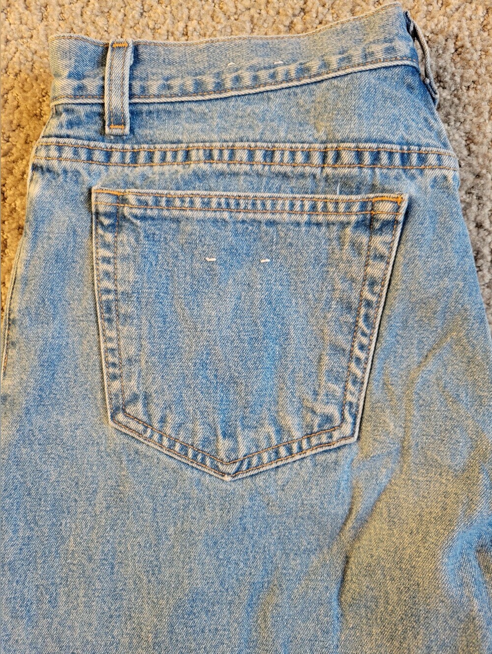 Lands' End Light Wash 100% Cotton Straight Leg Jeans Rigid Denim Womens 12 - Picture 3 of 14
